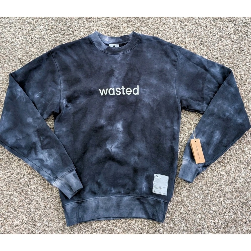 Wasted Collective ReKraft Organic Cotton Crewneck Sweatshirt XS Blue Cloudy NWT‎